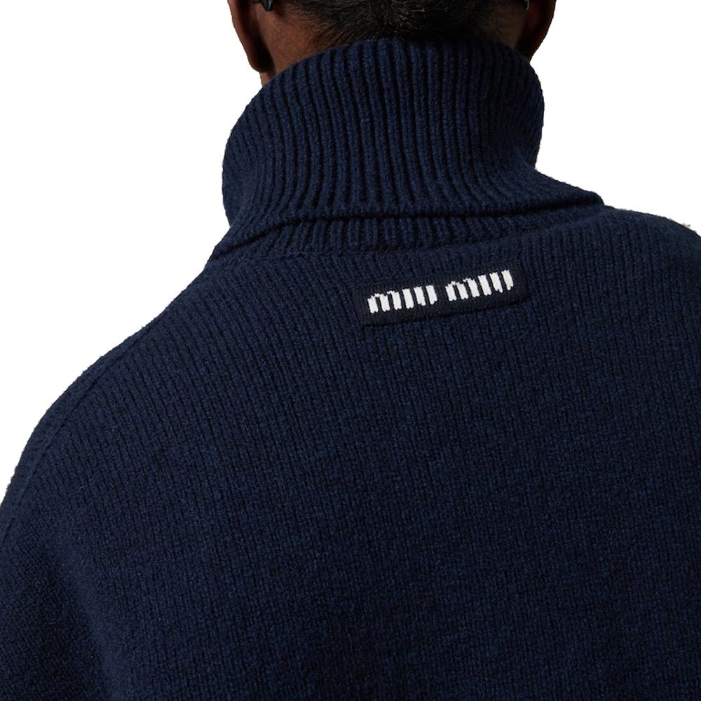 Blue Cashmere Turtleneck - TIZZIL
