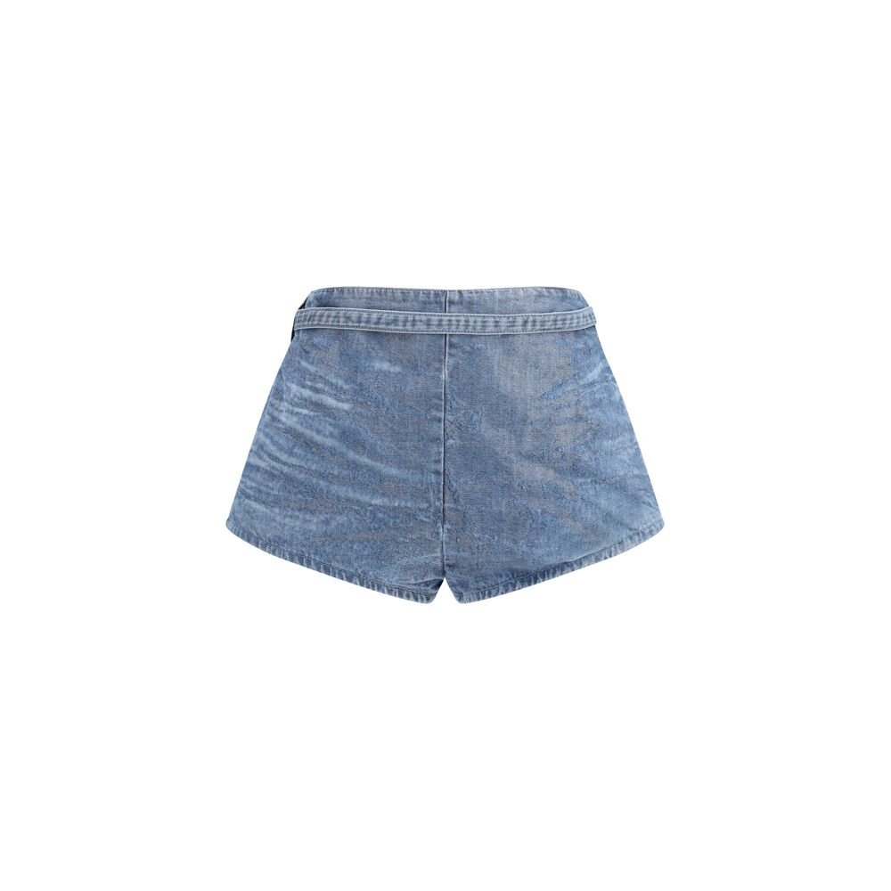 Blue Cotton Bermuda Shorts - TIZZIL