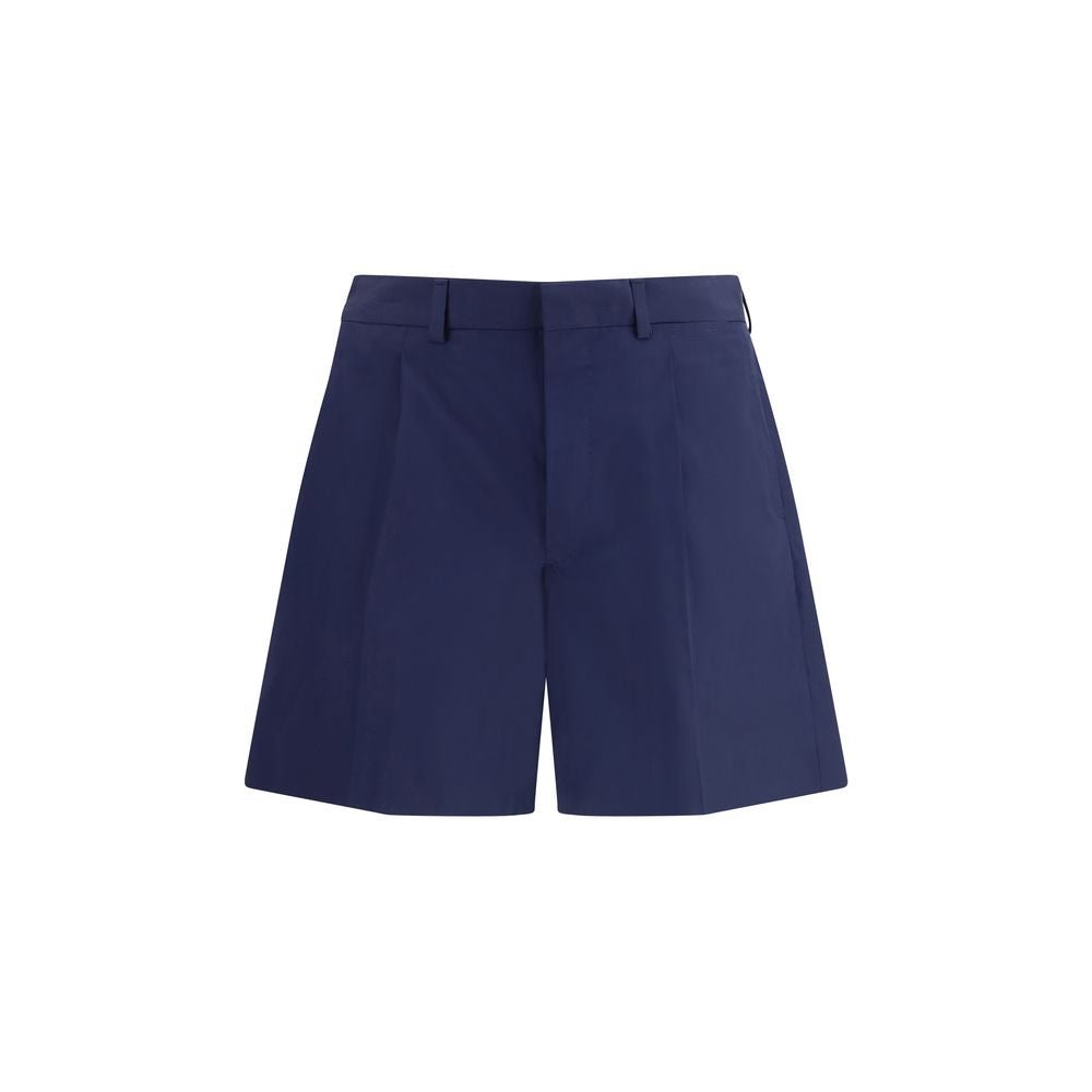 Blue Cotton Bermuda Shorts - TIZZIL