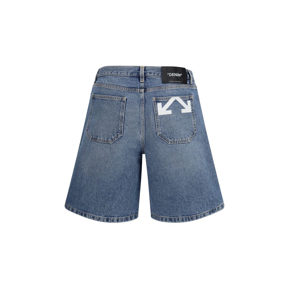 Blue Cotton Bermuda Shorts - TIZZIL
