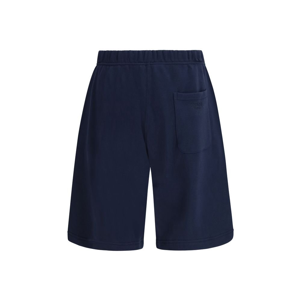 Blue Cotton Bermuda Shorts - TIZZIL