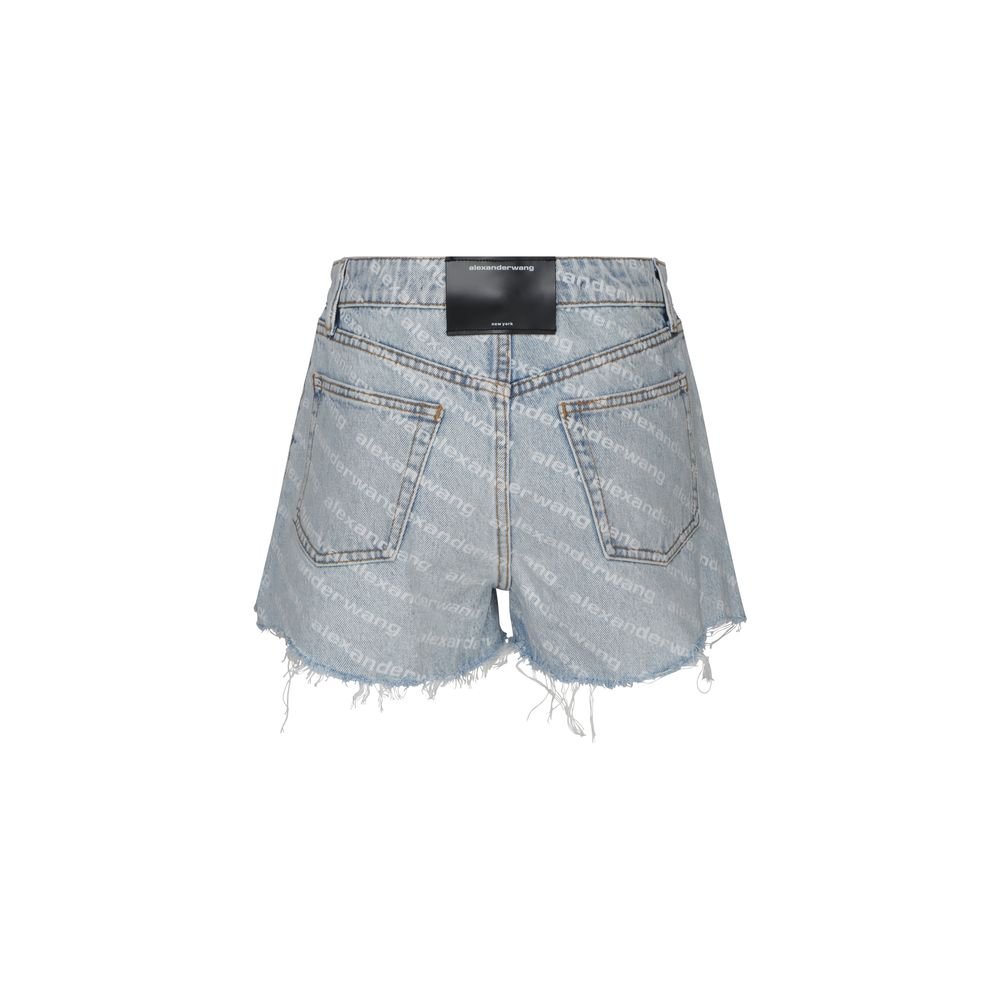 Blue Cotton Bermuda Shorts - TIZZIL