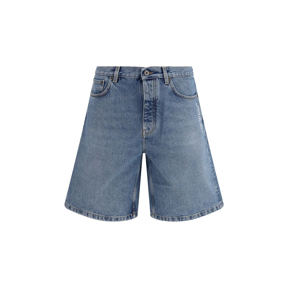 Blue Cotton Bermuda Shorts - TIZZIL