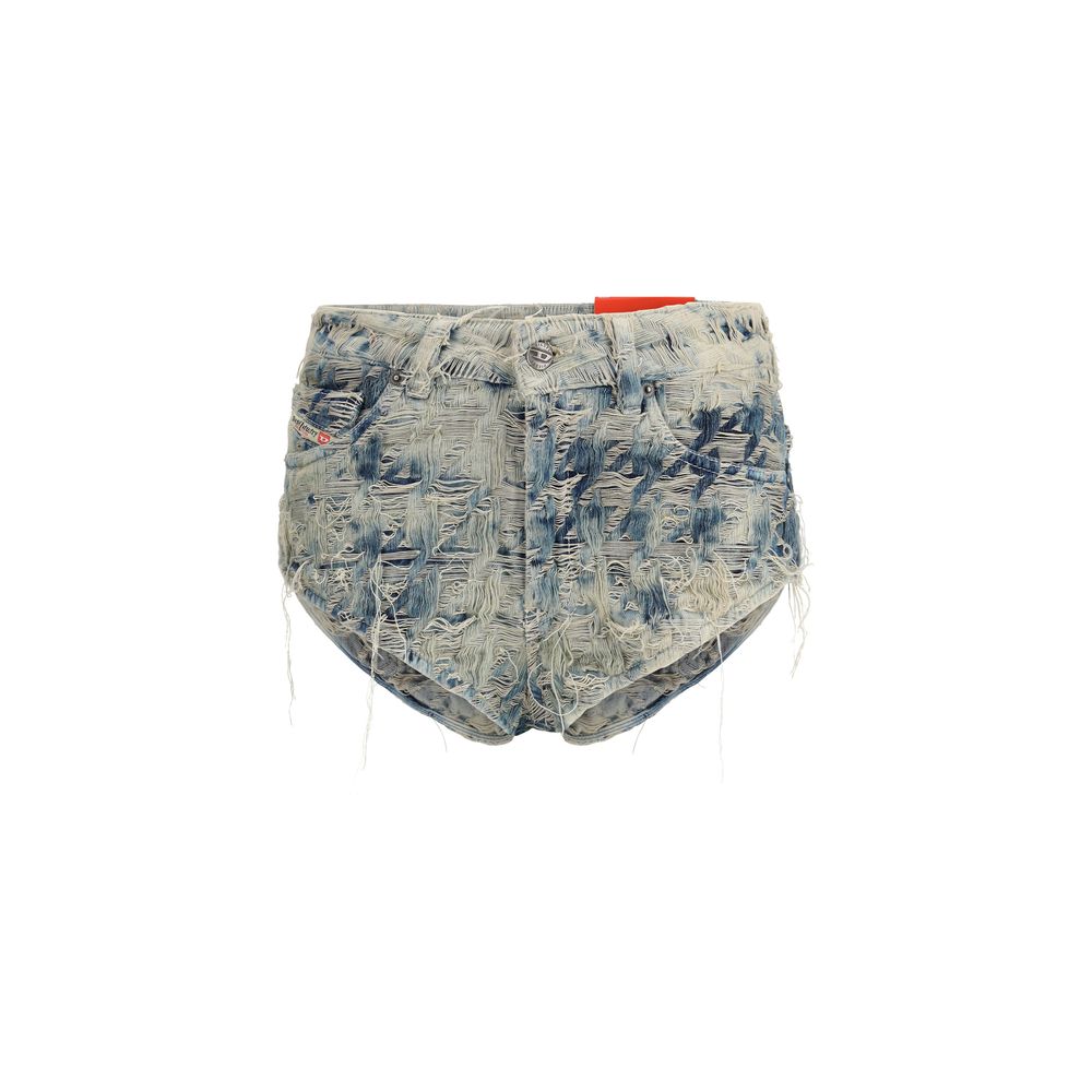 Blue Cotton Bermuda Shorts - TIZZIL