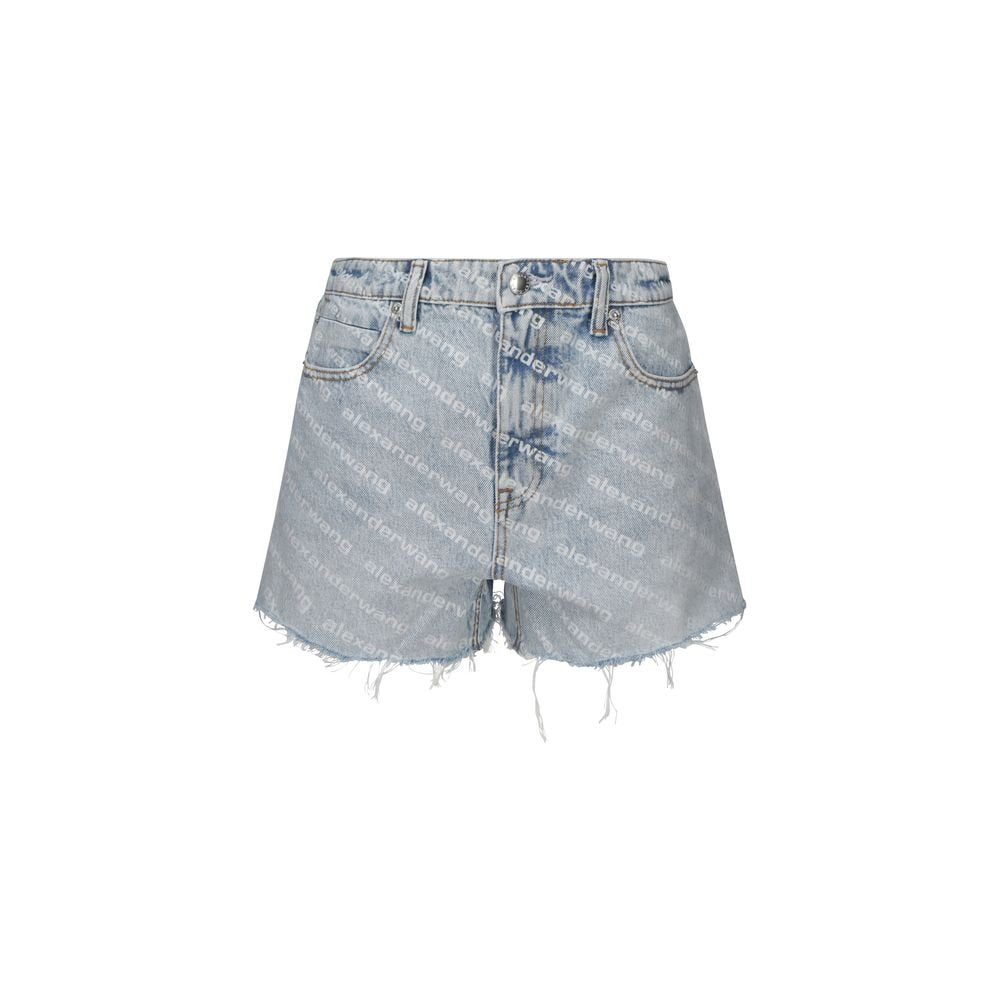 Blue Cotton Bermuda Shorts - TIZZIL