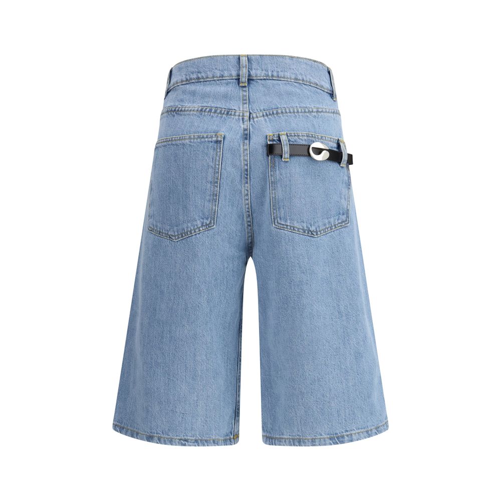 Blue Cotton Bermuda Shorts - TIZZIL