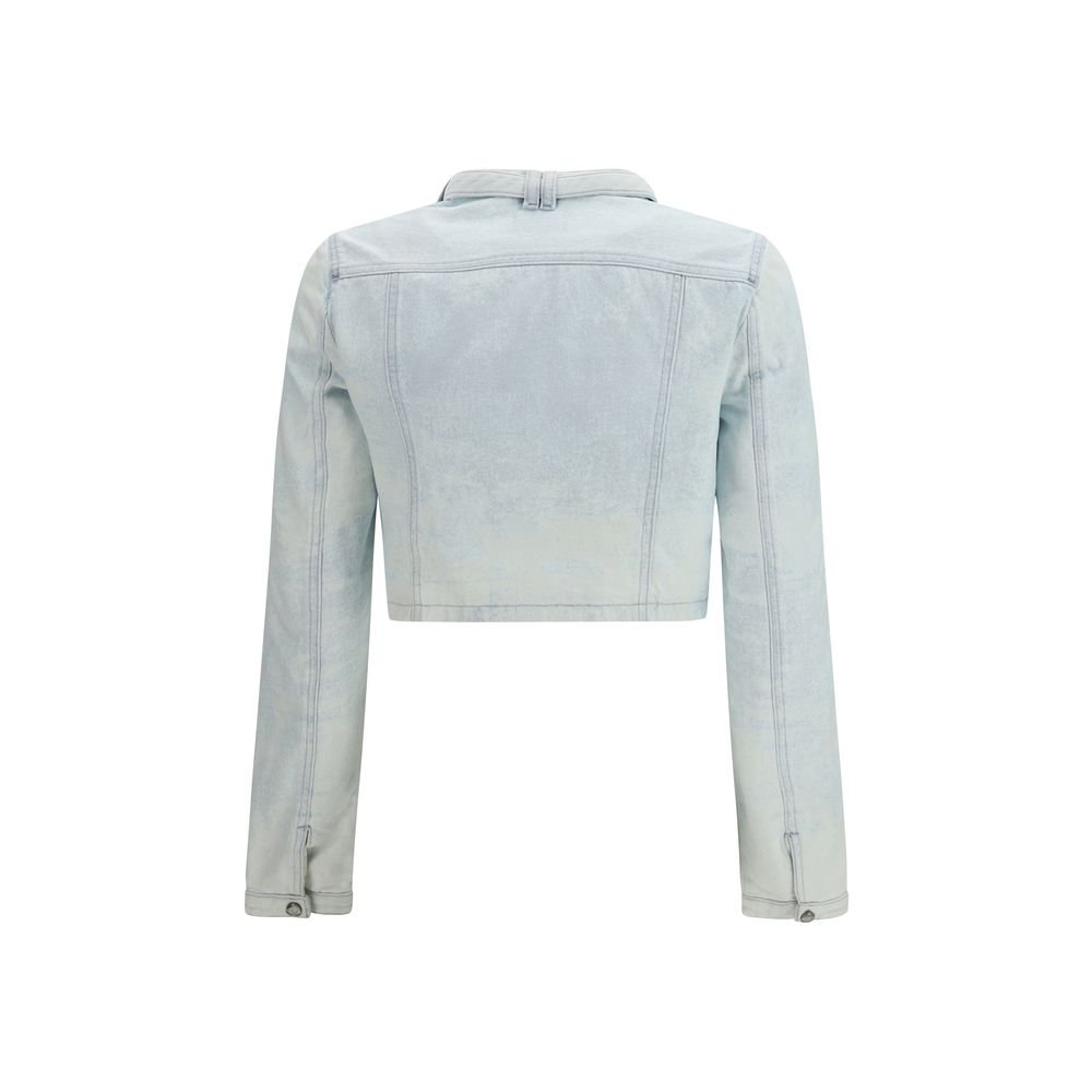 Blue Cotton Biker Jacket - TIZZIL