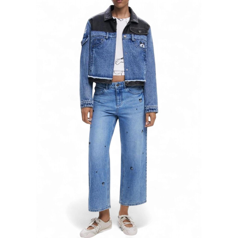 Blue Cotton Bootcut Jeans - TIZZIL