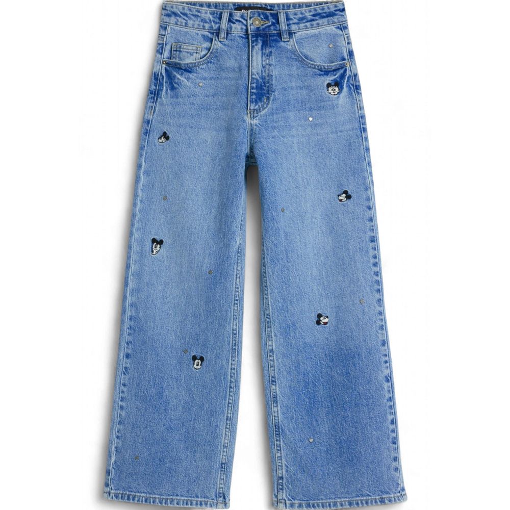 Blue Cotton Bootcut Jeans - TIZZIL