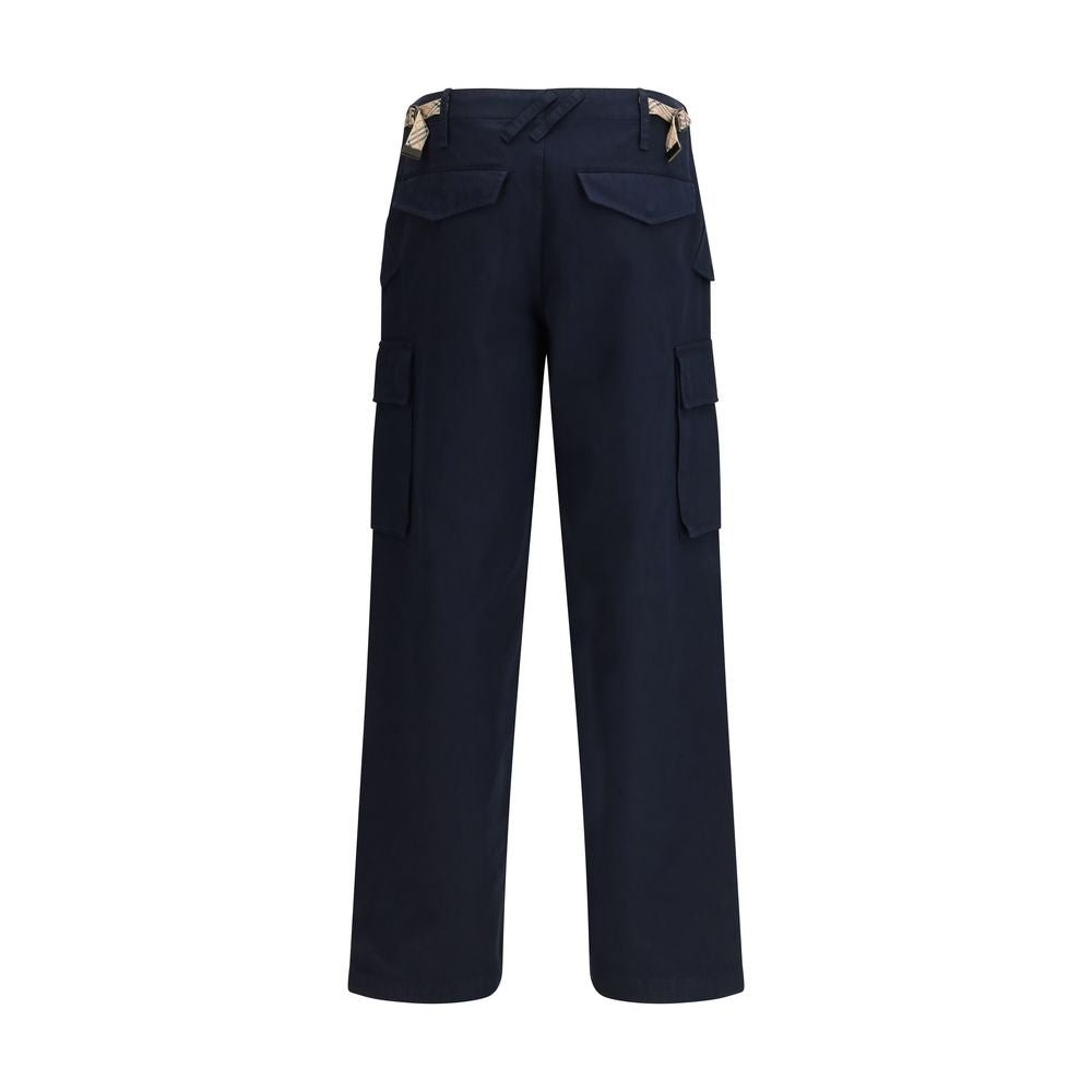Blue Cotton Cargo Pants - TIZZIL