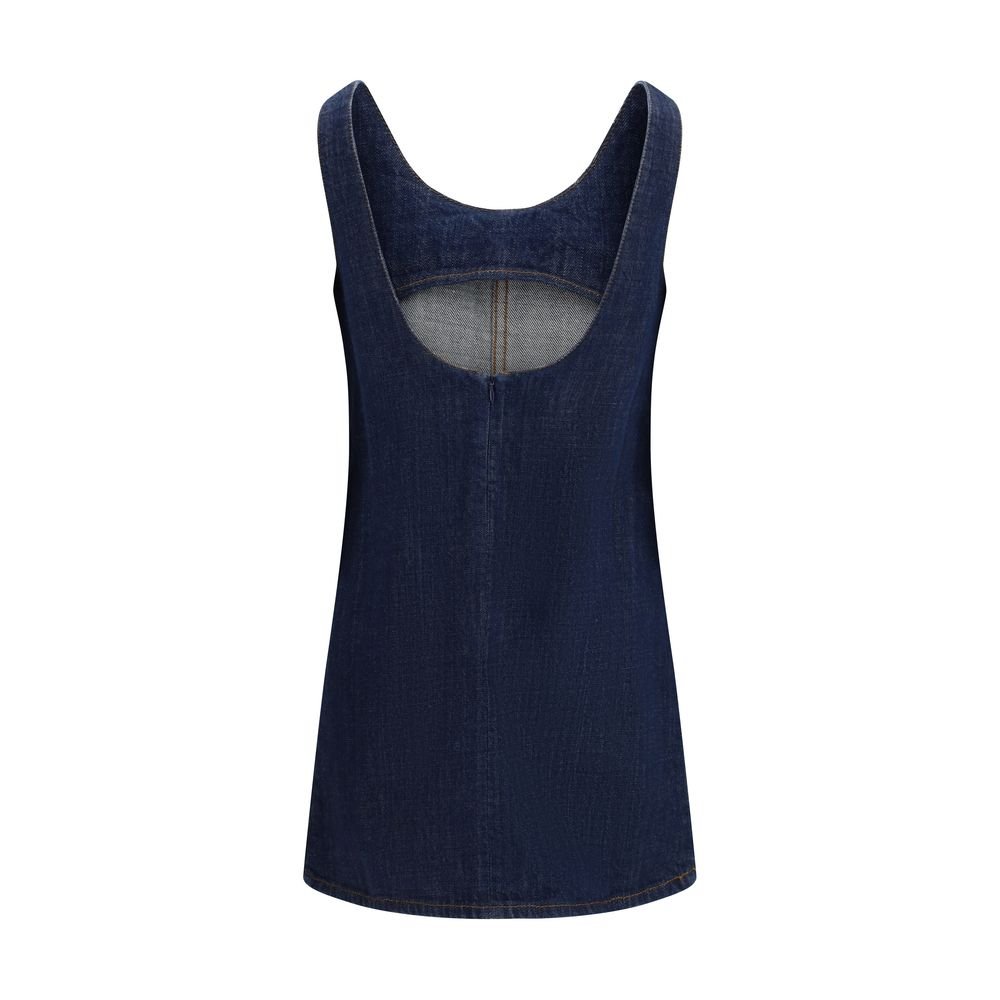 Blue Cotton Casual Dress - TIZZIL