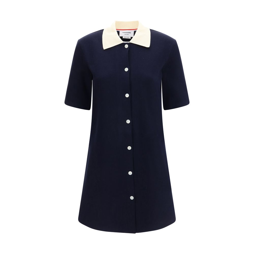 Blue Cotton Casual Dress - TIZZIL