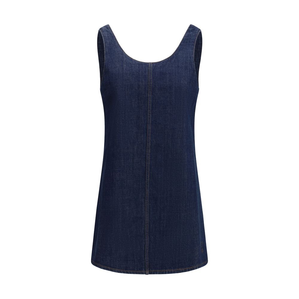 Blue Cotton Casual Dress - TIZZIL
