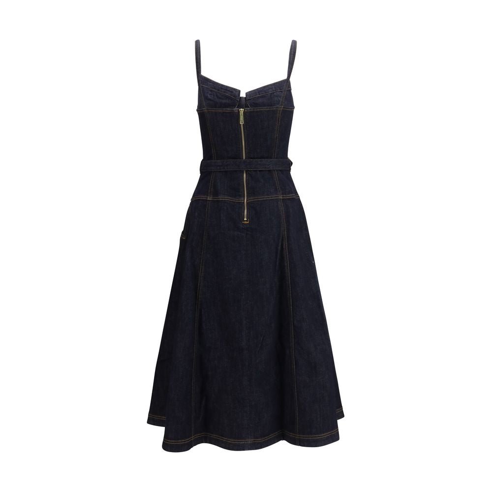 Blue Cotton Casual Dress - TIZZIL