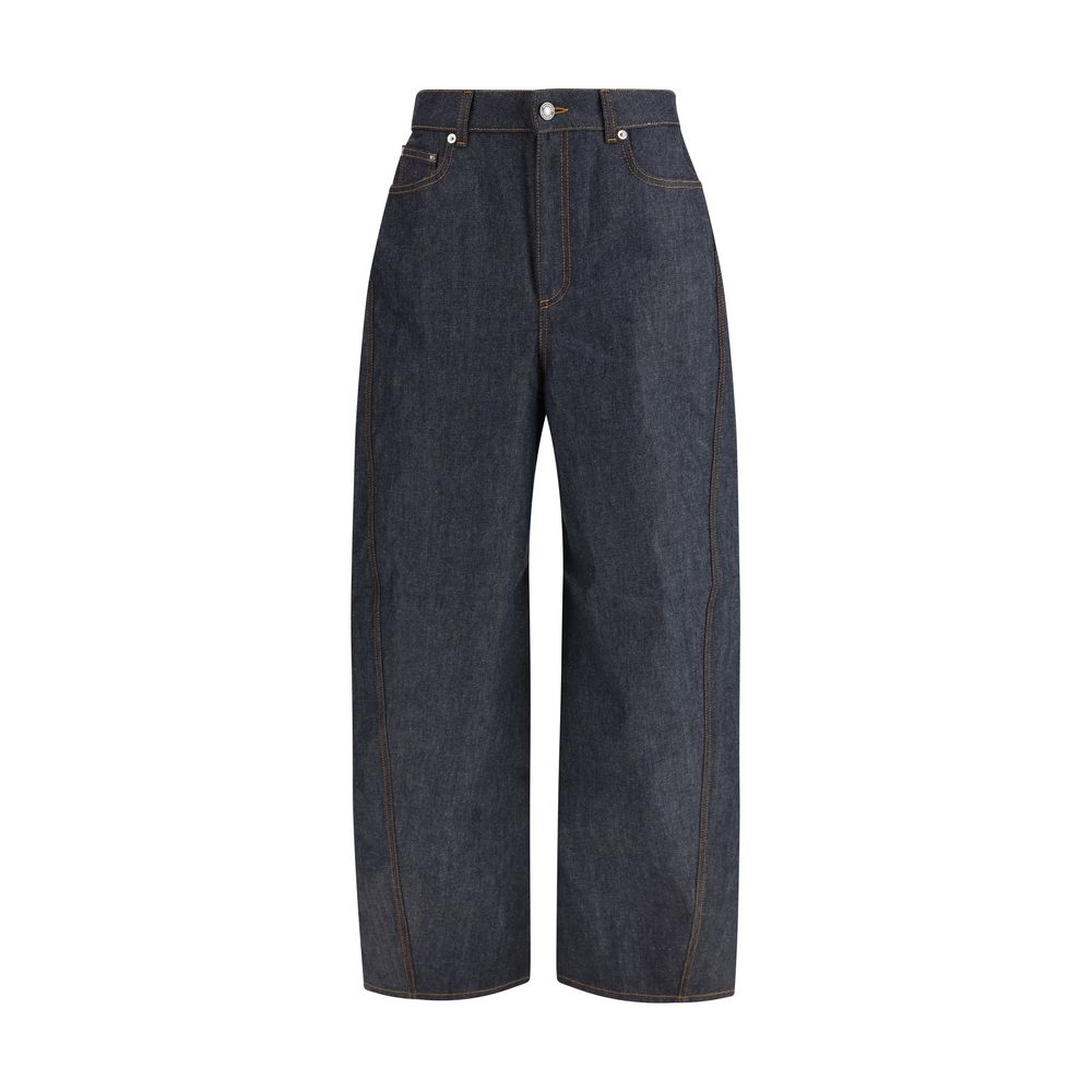 Blue Cotton Casual Pants - TIZZIL