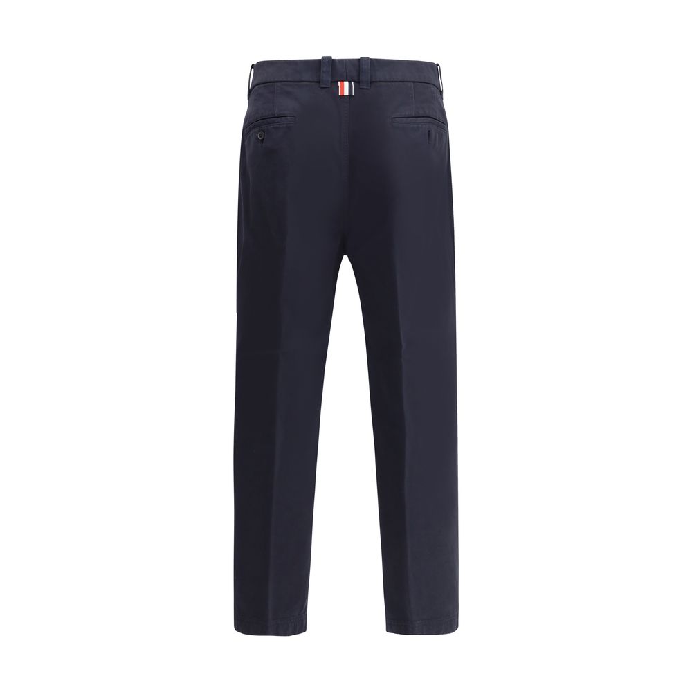 Blue Cotton Casual Pants - TIZZIL