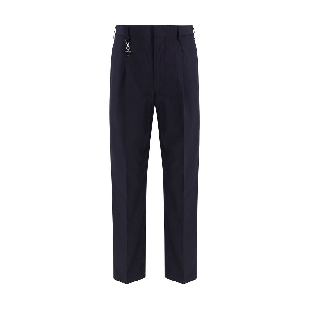 Blue Cotton Casual Pants - TIZZIL
