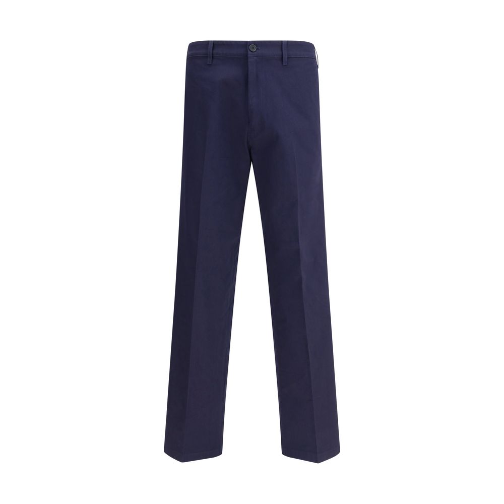 Blue Cotton Chino Pants - TIZZIL
