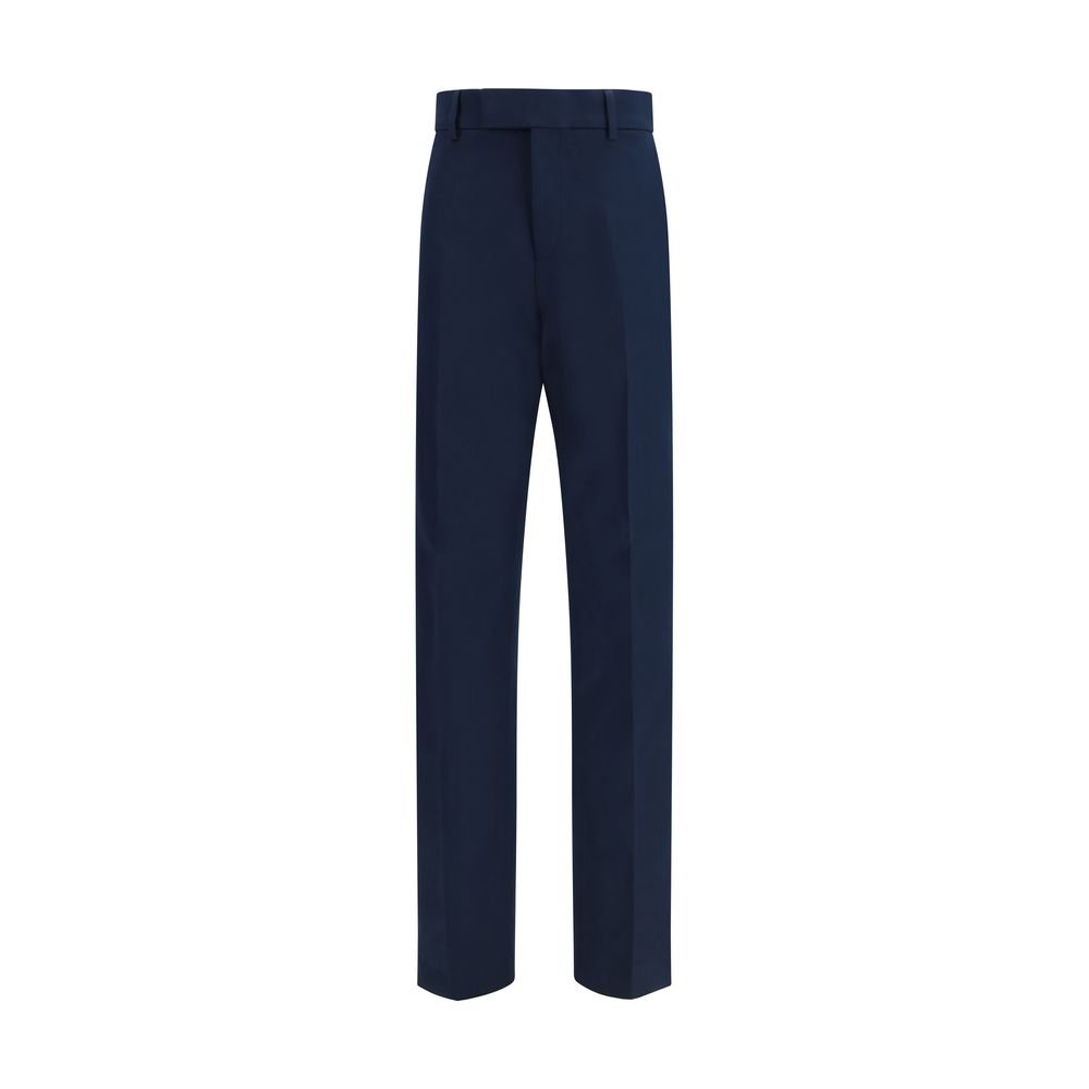 Blue Cotton Chino Pants - TIZZIL