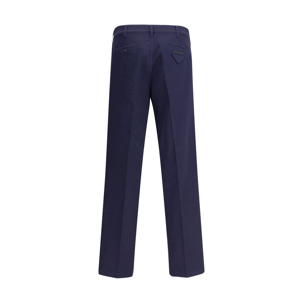 Blue Cotton Chino Pants - TIZZIL