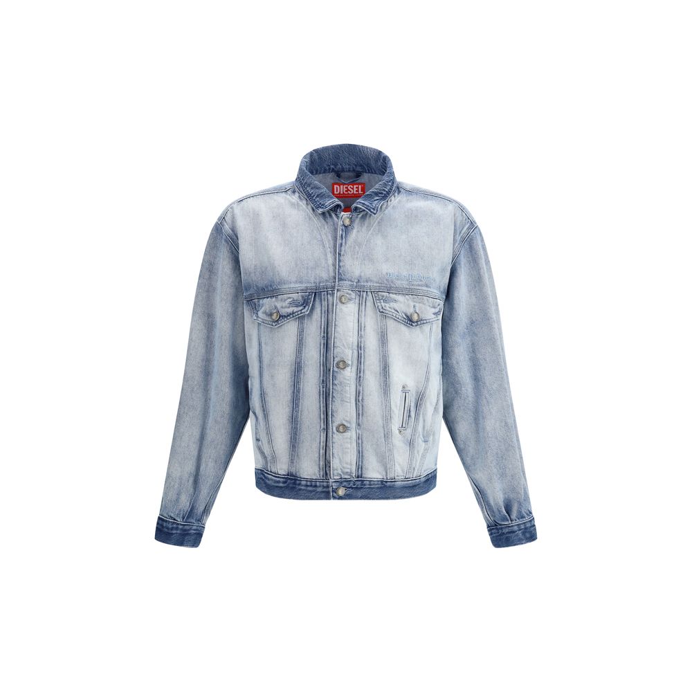 Blue Cotton Denim Jacket - TIZZIL