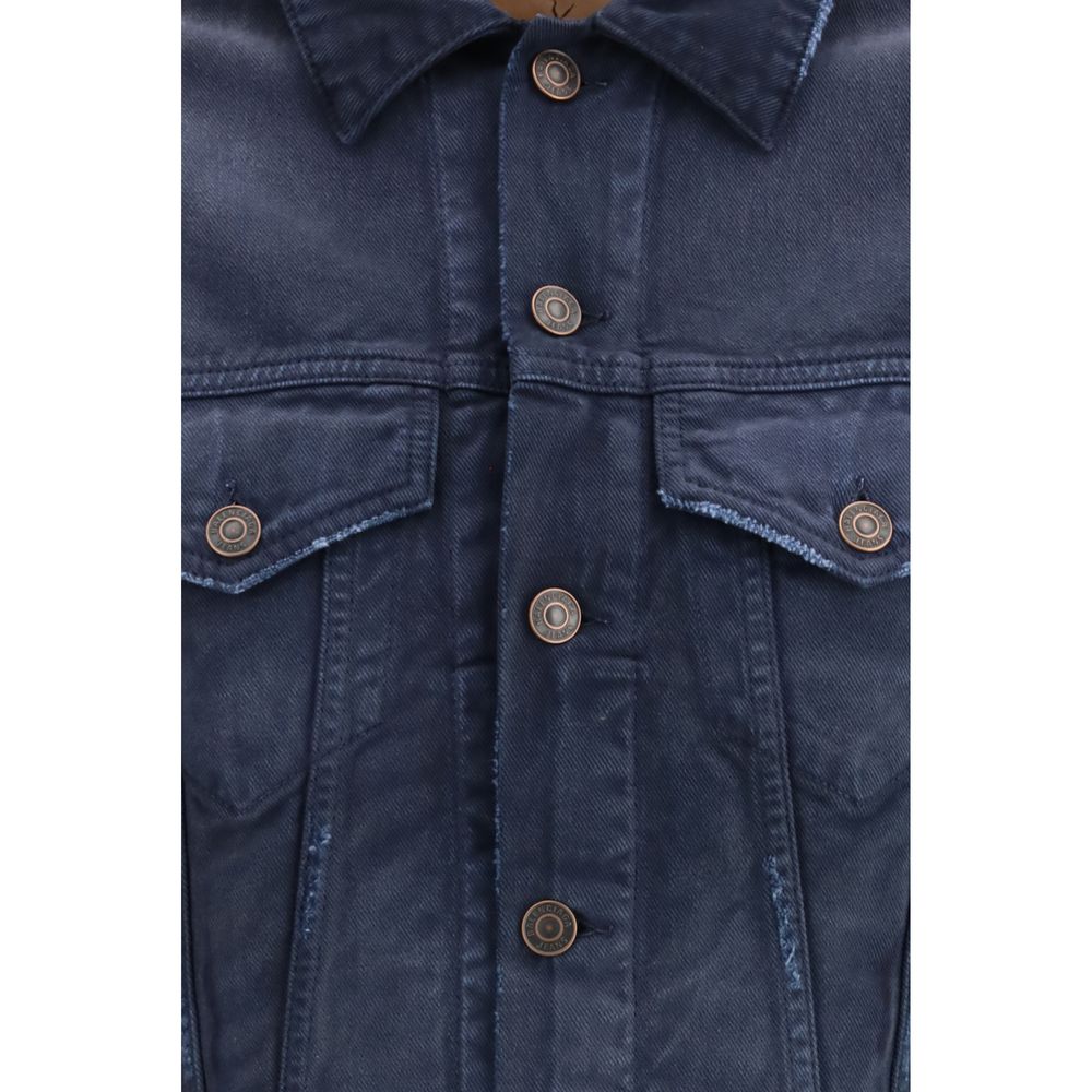 Blue Cotton Denim Jacket - TIZZIL