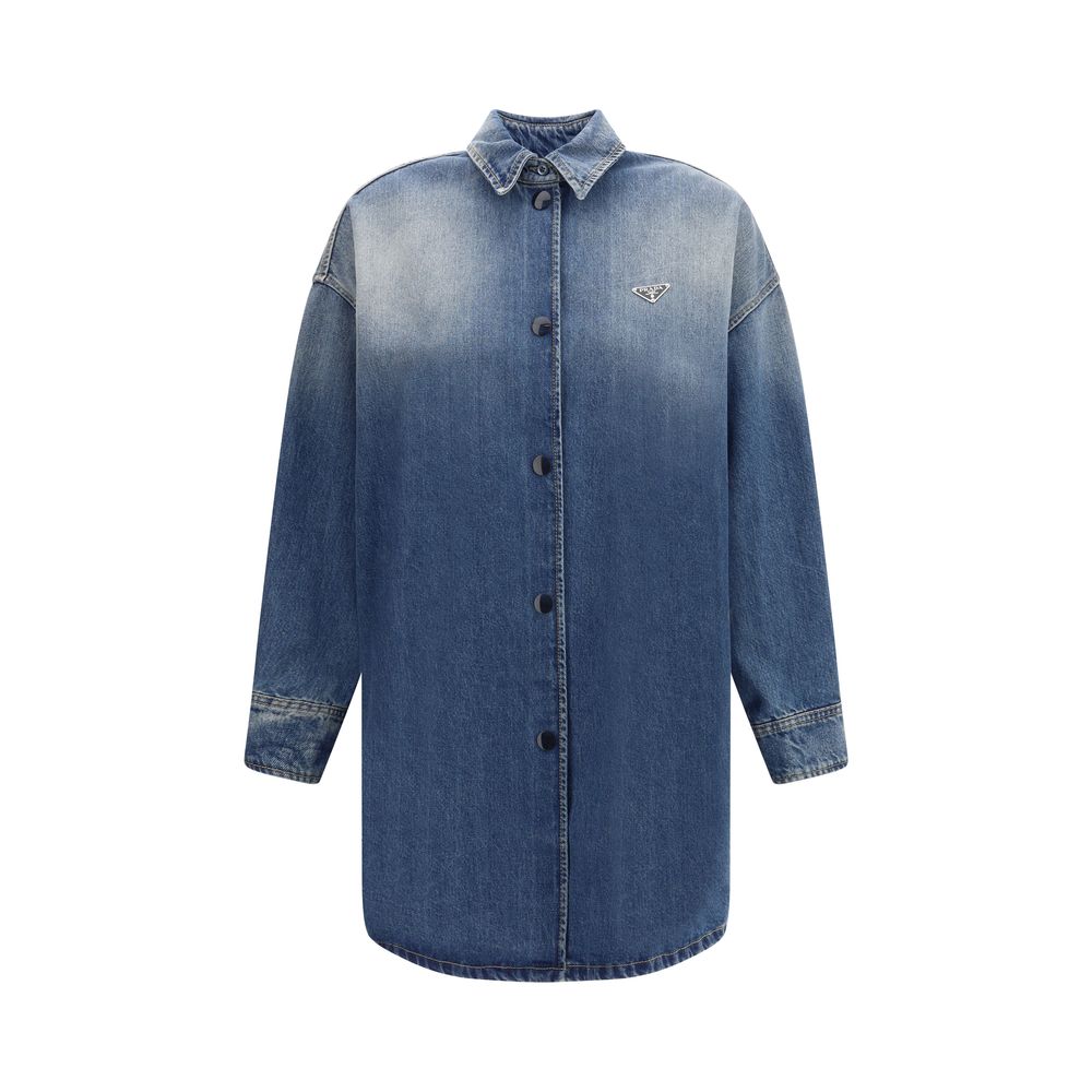 Blue Cotton Denim Jacket - TIZZIL