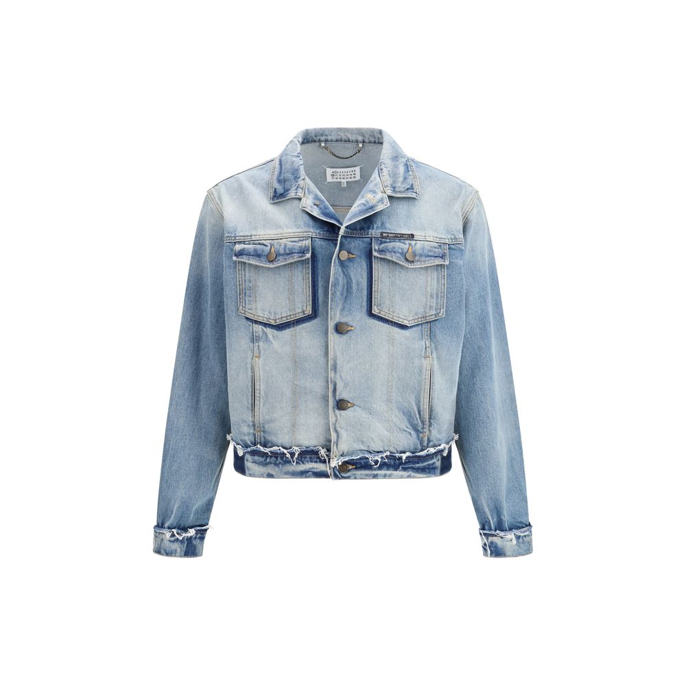 Blue Cotton Denim Jacket - TIZZIL