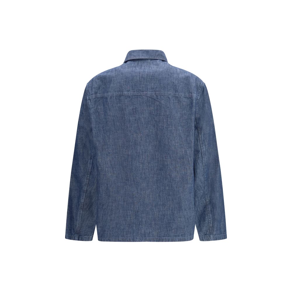 Blue Cotton Denim Jacket - TIZZIL