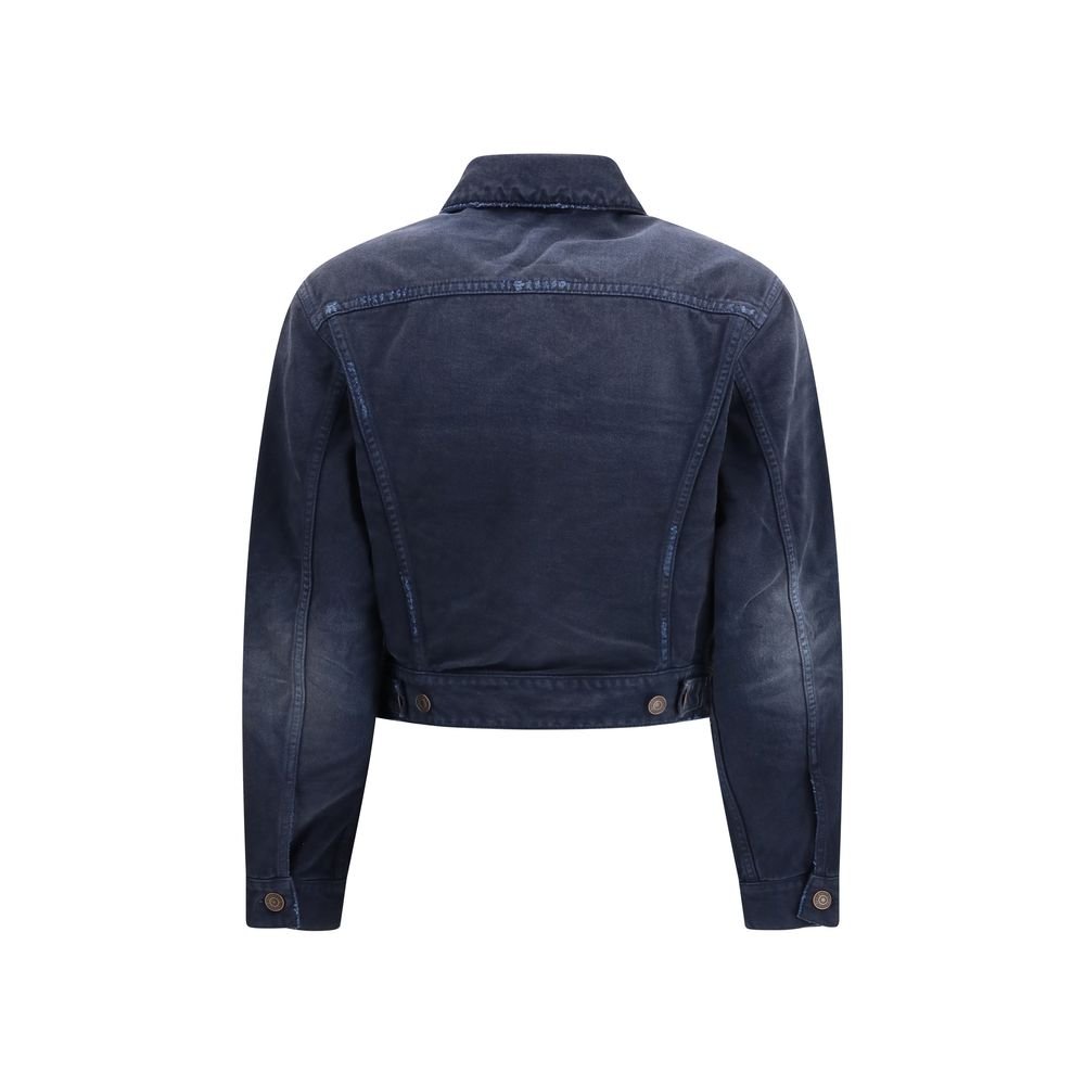 Blue Cotton Denim Jacket - TIZZIL