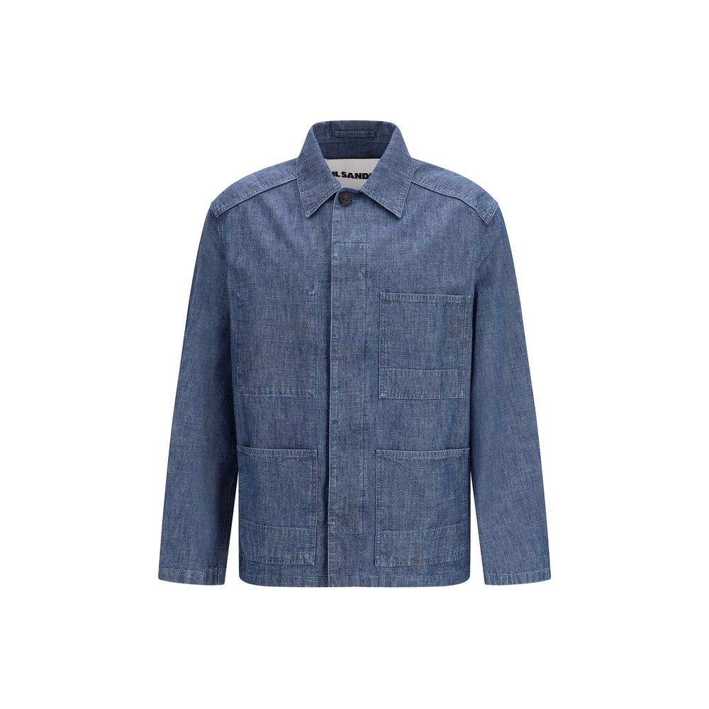 Blue Cotton Denim Jacket - TIZZIL