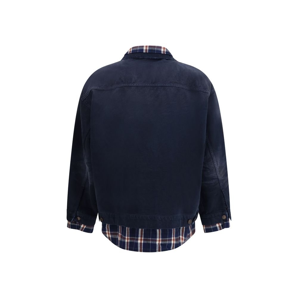 Blue Cotton Denim Jacket - TIZZIL