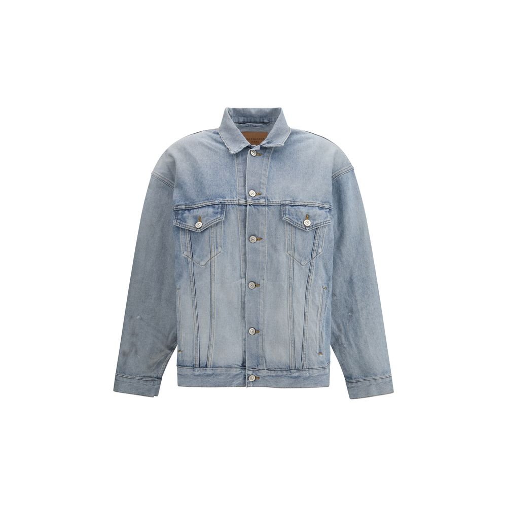 Blue Cotton Denim Jacket - TIZZIL