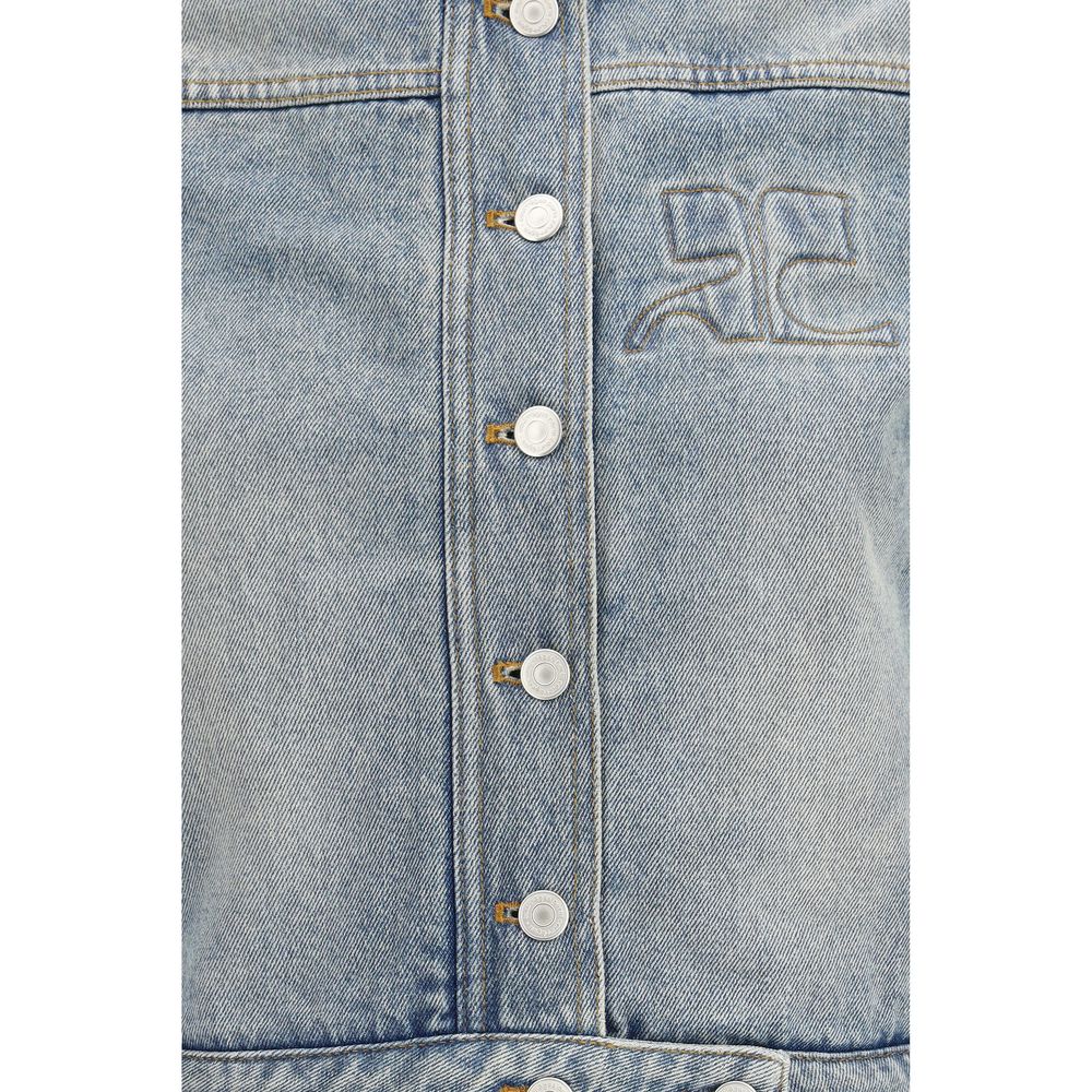 Blue Cotton Denim Jacket - TIZZIL