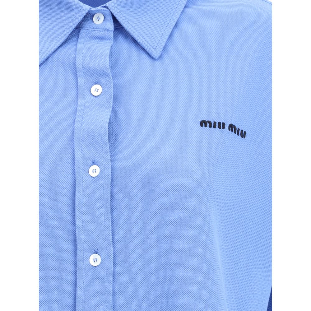 Blue Cotton Dress Shirt - TIZZIL