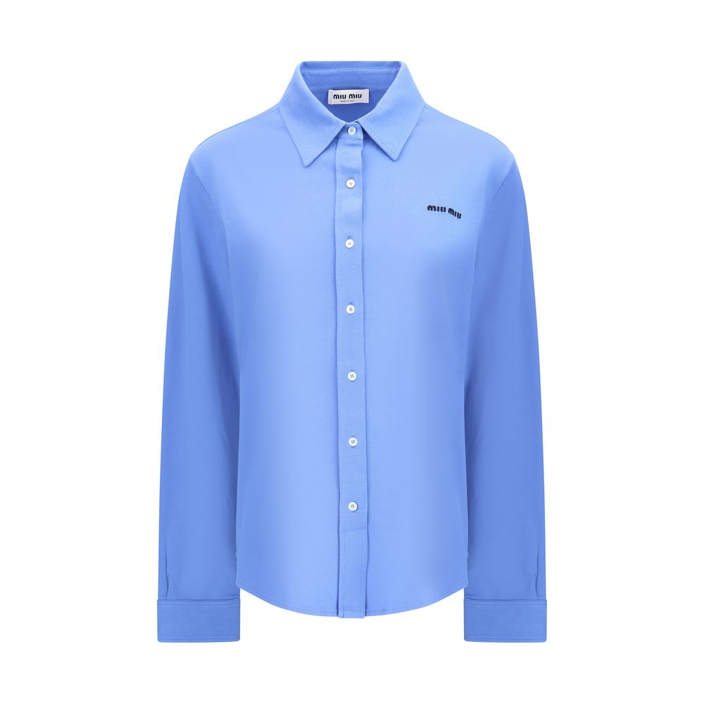 Blue Cotton Dress Shirt - TIZZIL