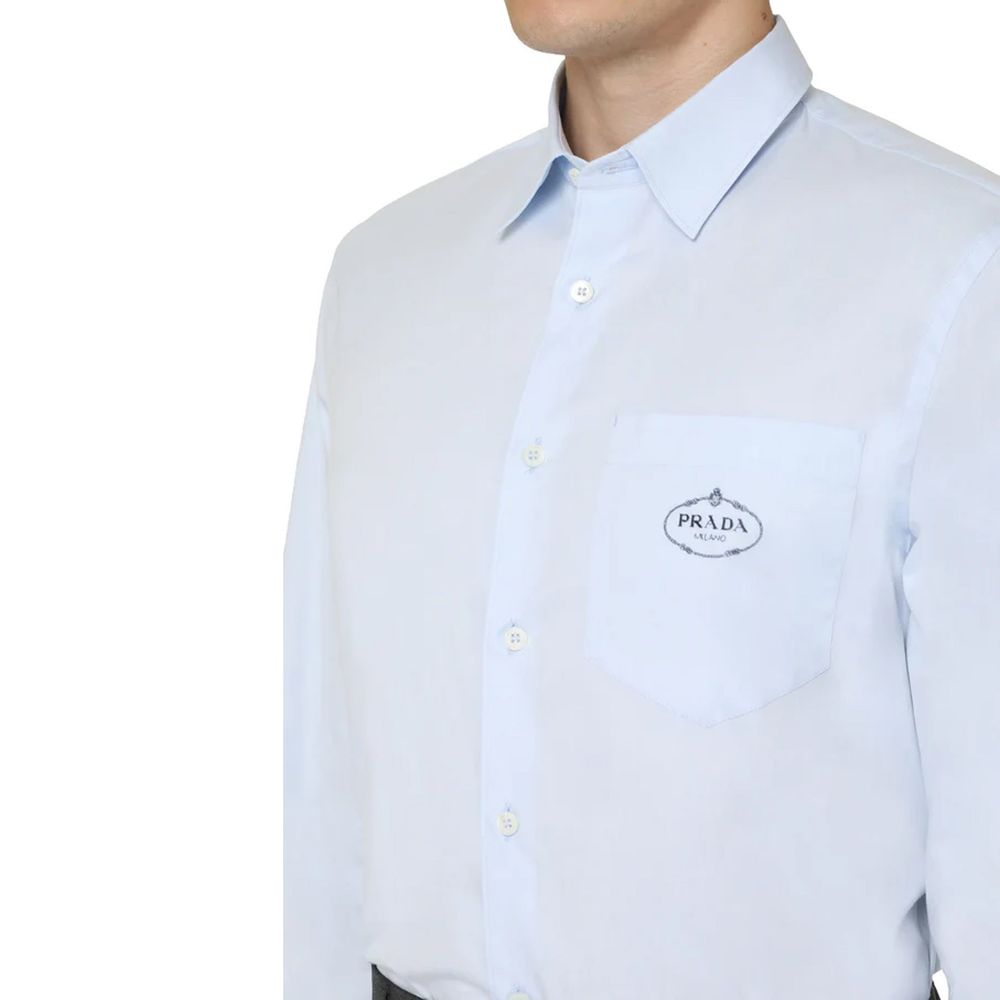 Blue Cotton Dress Shirt - TIZZIL