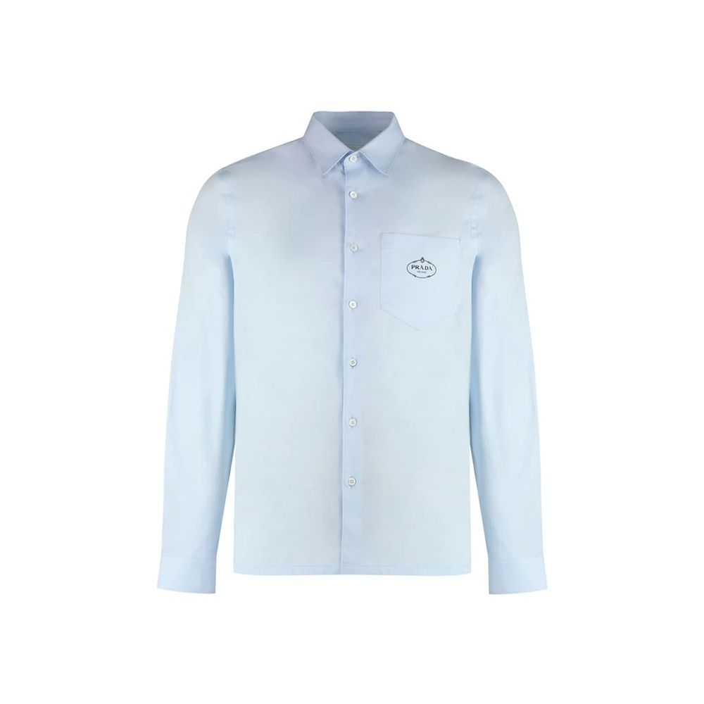 Blue Cotton Dress Shirt - TIZZIL