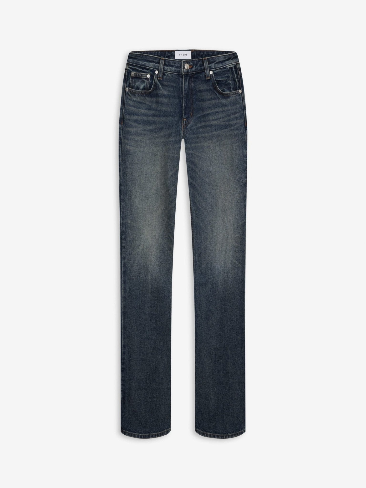 Blue Cotton Flared Jeans - TIZZIL