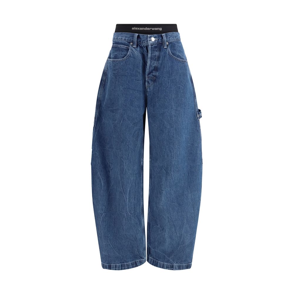 Blue Cotton High - Waisted Jean - TIZZIL