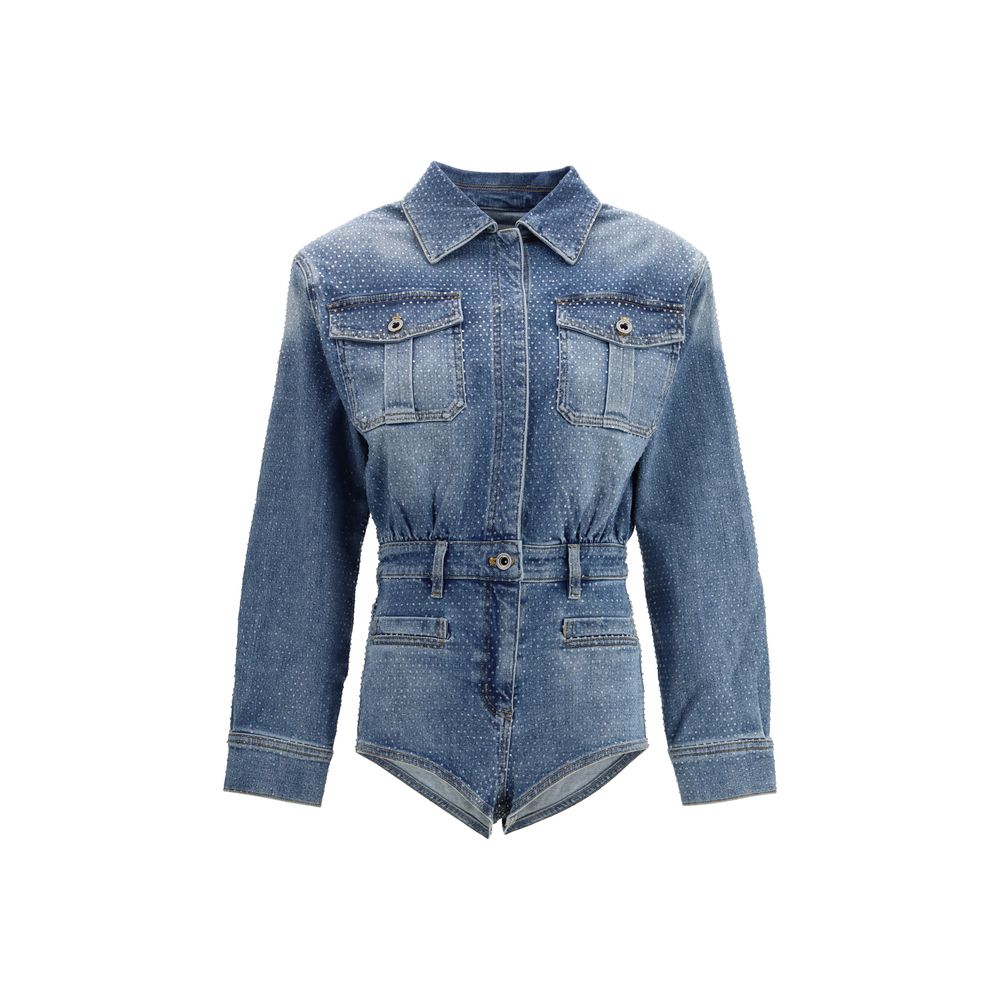 Blue Cotton Jumpsuit - TIZZIL