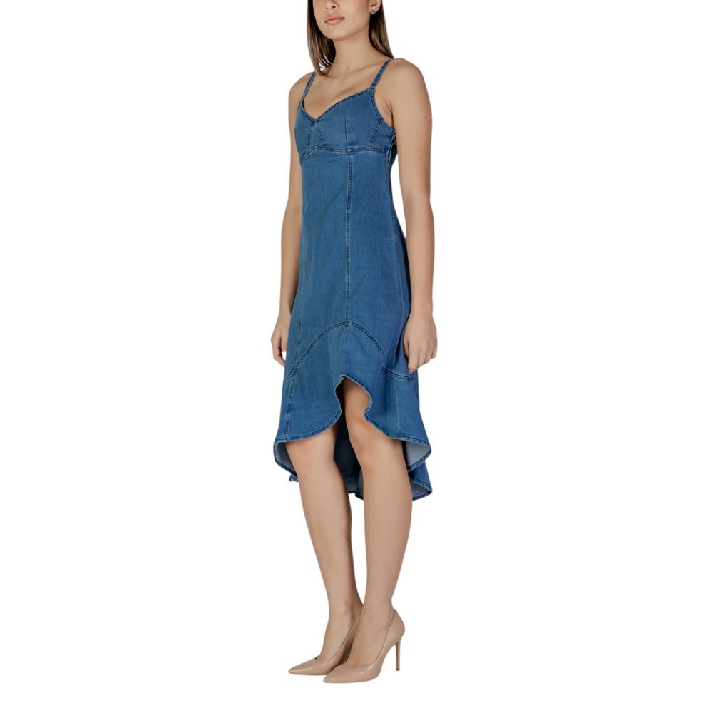 Blue Cotton Long Dress - TIZZIL