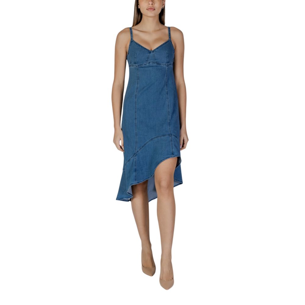 Blue Cotton Long Dress - TIZZIL