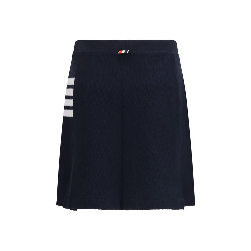 Blue Cotton Mini Skirt - TIZZIL