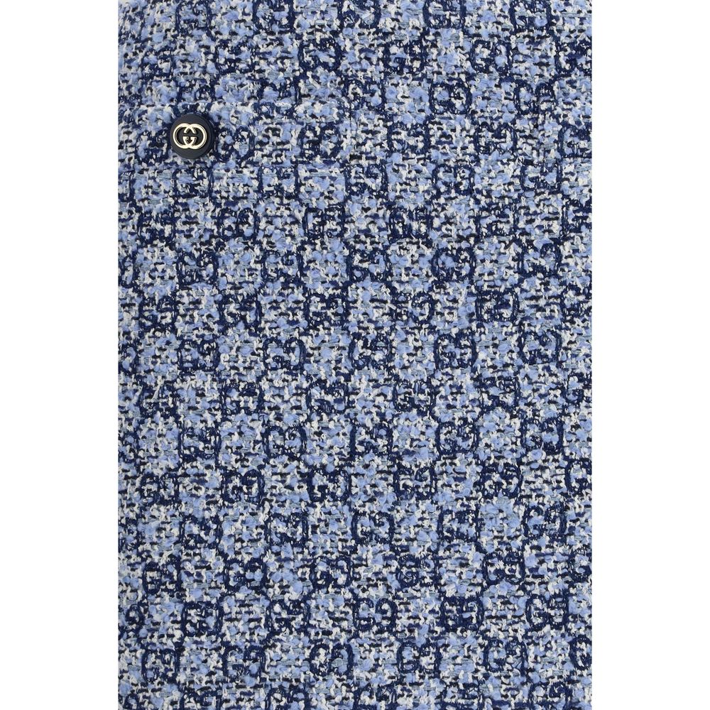 Blue Cotton Mini Skirt - TIZZIL