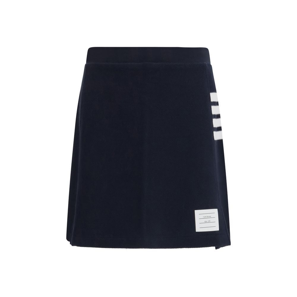Blue Cotton Mini Skirt - TIZZIL