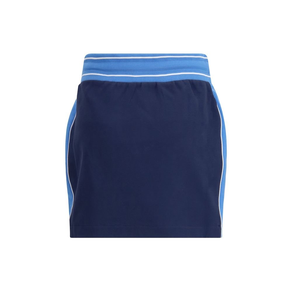 Blue Cotton Mini Skirt - TIZZIL