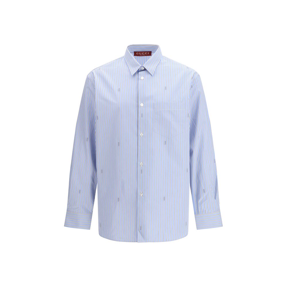 Blue Cotton Pattern Shirt - TIZZIL
