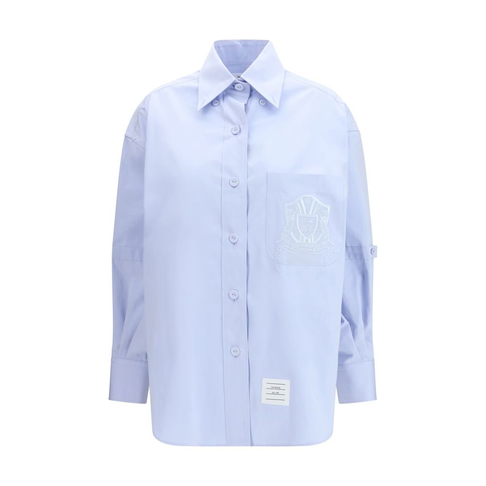 Blue Cotton Pattern Shirt - TIZZIL