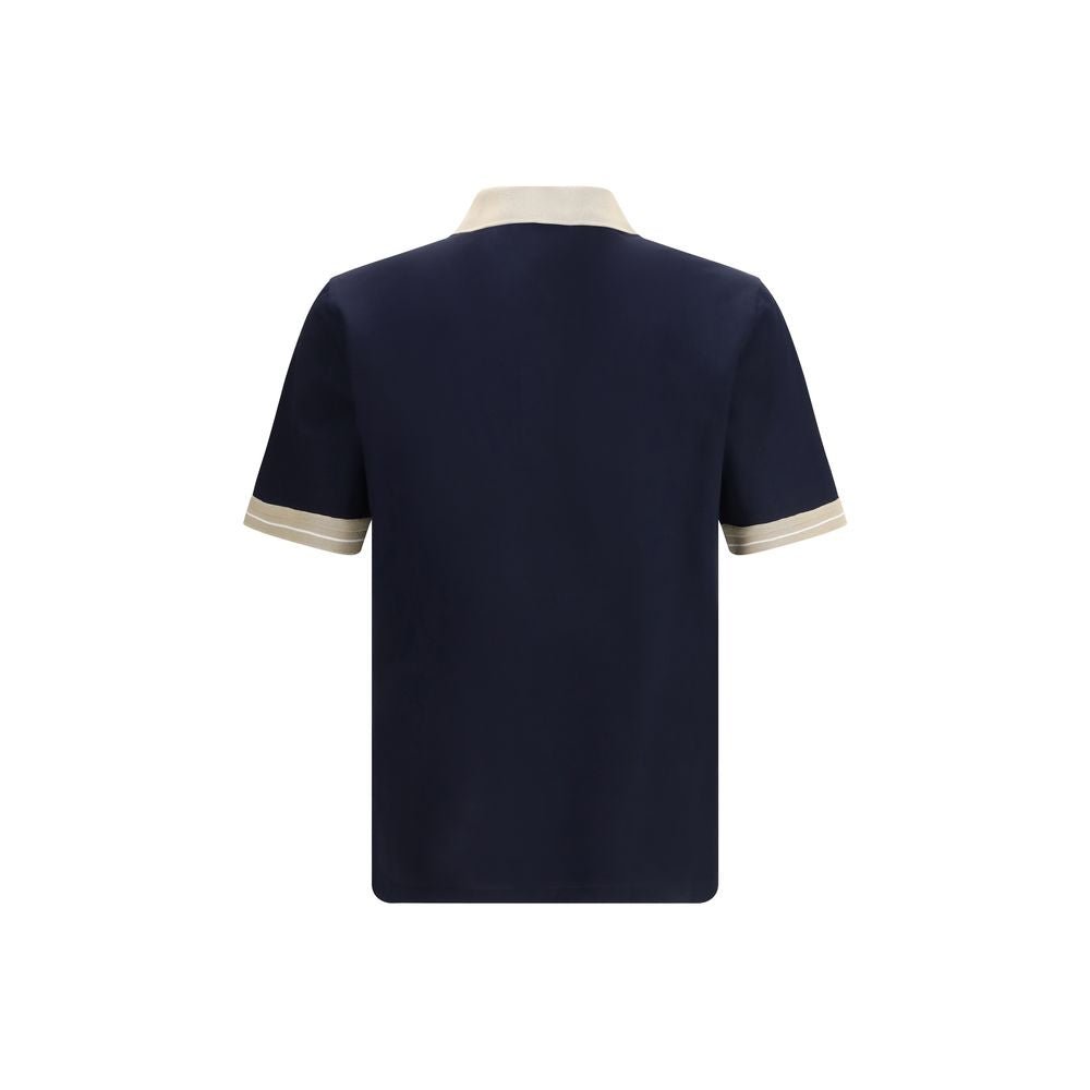 Blue Cotton Polo Shirt - TIZZIL